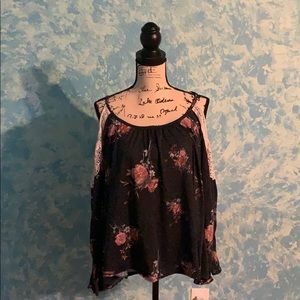 Off the shoulder tank long sleeved shirt